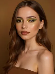 AI-generated makeup styles example: Bold Glamour for color analysis and styling