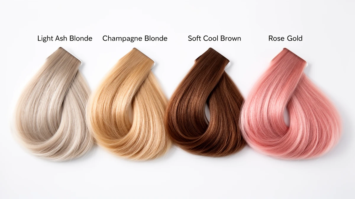 Light Summer hair color swatches showing cool-toned options