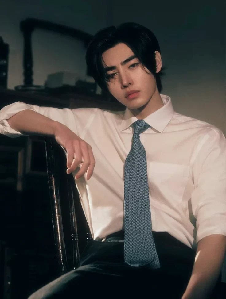 Editorial gallery of Sunghoon (ENHYPEN) styled in vibrant autumn outfits featuring saffron, teal, and gold hardware, highlighting burnt sienna, chartreuse, emerald, molten gold, and espresso.